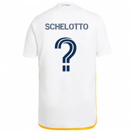 Kandiny Enfant Maillot Nicolas Barros Schelotto #0 Blanc Jaune Tenues Domicile 2024/25 T-Shirt