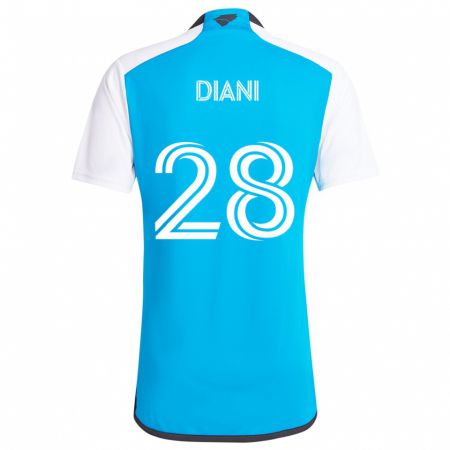 Kandiny Enfant Maillot Djibril Diani #28 Bleu Blanc Tenues Domicile 2024/25 T-Shirt