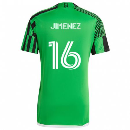 Kandiny Enfant Maillot Héctor Jiménez #16 Vert Noir Tenues Domicile 2024/25 T-Shirt