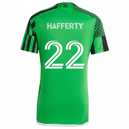 Kandiny Enfant Maillot Joe Hafferty #22 Vert Noir Tenues Domicile 2024/25 T-Shirt