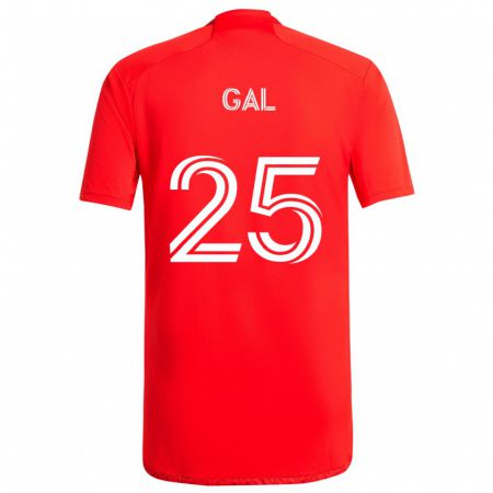 Kandiny Enfant Maillot Jeff Gal #25 Rouge Blanc Tenues Domicile 2024/25 T-Shirt