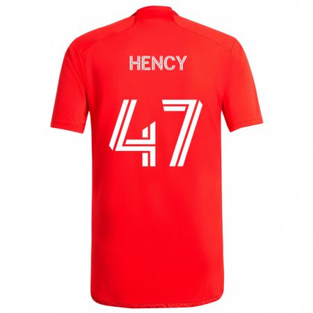 Kandiny Enfant Maillot Billy Hency #47 Rouge Blanc Tenues Domicile 2024/25 T-Shirt