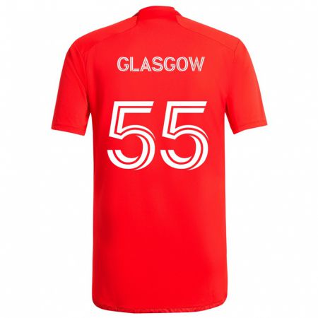 Kandiny Enfant Maillot Omari Glasgow #55 Rouge Blanc Tenues Domicile 2024/25 T-Shirt