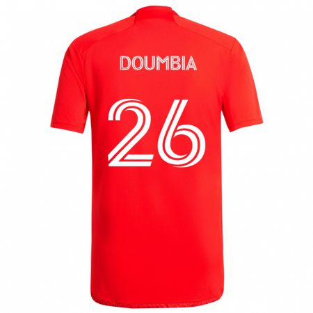 Kandiny Enfant Maillot Ousmane Doumbia #26 Rouge Blanc Tenues Domicile 2024/25 T-Shirt