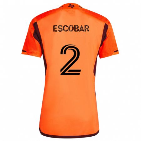 Kandiny Enfant Maillot Franco Escobar #2 Orange Noir Tenues Domicile 2024/25 T-Shirt