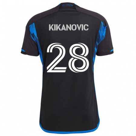 Kandiny Enfant Maillot Benjamin Kikanović #28 Bleu Noir Tenues Domicile 2024/25 T-Shirt