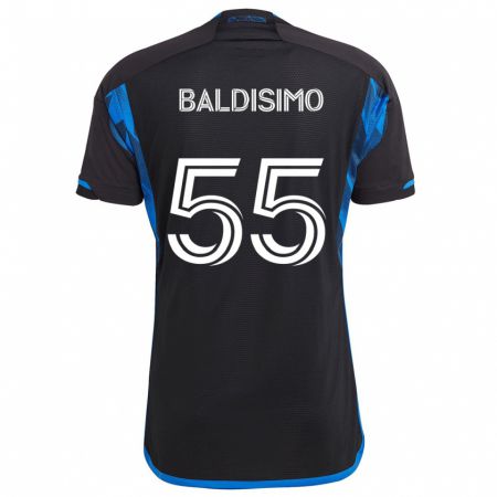 Kandiny Enfant Maillot Michael Baldisimo #55 Bleu Noir Tenues Domicile 2024/25 T-Shirt