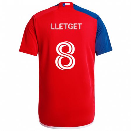 Kandiny Enfant Maillot Sebastian Lletget #8 Bleu Rouge Tenues Domicile 2024/25 T-Shirt