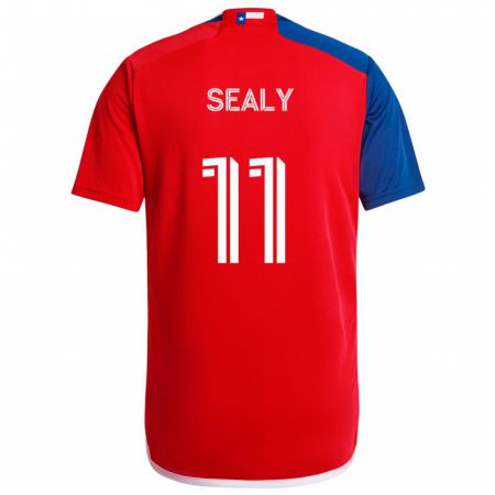 Kandiny Enfant Maillot Dante Sealy #11 Bleu Rouge Tenues Domicile 2024/25 T-Shirt