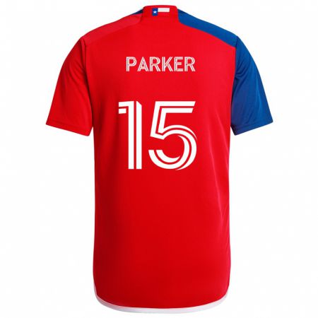 Kandiny Enfant Maillot Isaiah Parker #15 Bleu Rouge Tenues Domicile 2024/25 T-Shirt