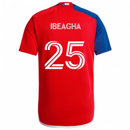 Kandiny Enfant Maillot Sebastien Ibeagha #25 Bleu Rouge Tenues Domicile 2024/25 T-Shirt