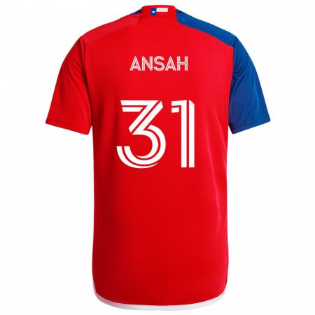 Kandiny Enfant Maillot Eugene Ansah #31 Bleu Rouge Tenues Domicile 2024/25 T-Shirt