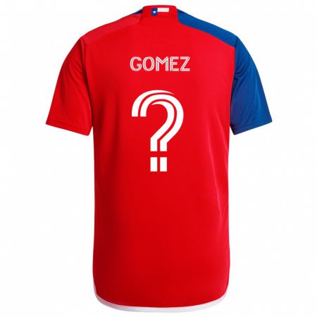 Kandiny Enfant Maillot Victor Gomez #0 Bleu Rouge Tenues Domicile 2024/25 T-Shirt