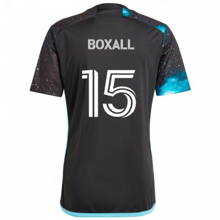 Kandiny Enfant Maillot Michael Boxall #15 Noir Bleu Tenues Domicile 2024/25 T-Shirt