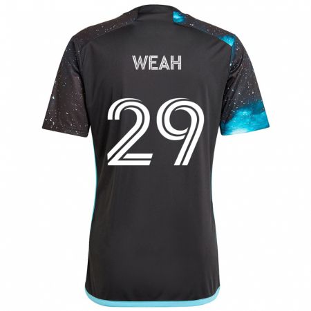 Kandiny Enfant Maillot Patrick Weah #29 Noir Bleu Tenues Domicile 2024/25 T-Shirt