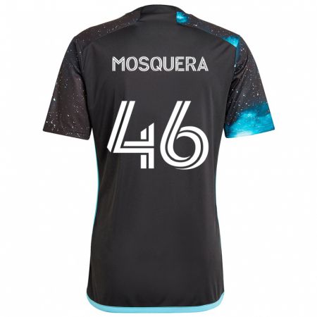 Kandiny Enfant Maillot Juan Camilo Mosquera #46 Noir Bleu Tenues Domicile 2024/25 T-Shirt