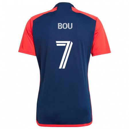 Kandiny Enfant Maillot Gustavo Bou #7 Bleu Rouge Tenues Domicile 2024/25 T-Shirt