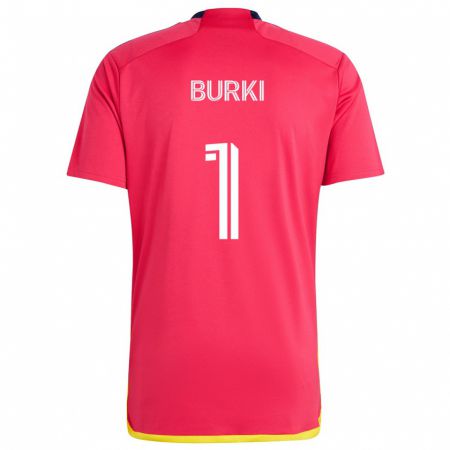 Kandiny Enfant Maillot Roman Bürki #1 Rouge Bleu Tenues Domicile 2024/25 T-Shirt