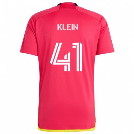 Kandiny Enfant Maillot Johnny Klein #41 Rouge Bleu Tenues Domicile 2024/25 T-Shirt