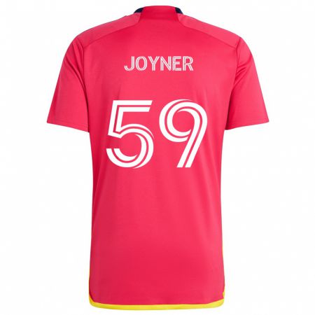 Kandiny Enfant Maillot Mykhi Joyner #59 Rouge Bleu Tenues Domicile 2024/25 T-Shirt