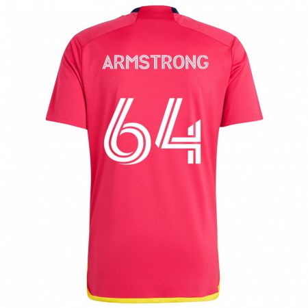 Kandiny Enfant Maillot Dida Armstrong #64 Rouge Bleu Tenues Domicile 2024/25 T-Shirt