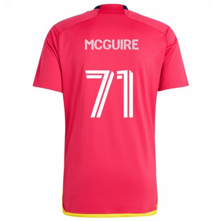 Kandiny Enfant Maillot Nolan Mcguire #71 Rouge Bleu Tenues Domicile 2024/25 T-Shirt