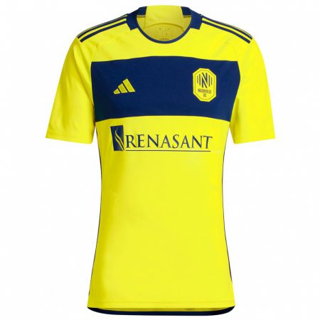 Kandiny Enfant Maillot Liam Devan #0 Jaune Bleu Tenues Domicile 2024/25 T-Shirt