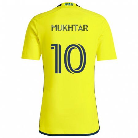 Kandiny Enfant Maillot Hany Mukhtar #10 Jaune Bleu Tenues Domicile 2024/25 T-Shirt