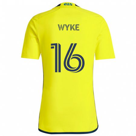 Kandiny Enfant Maillot Laurence Wyke #16 Jaune Bleu Tenues Domicile 2024/25 T-Shirt