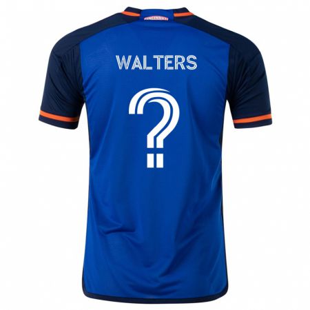 Kandiny Enfant Maillot Paul Walters #0 Bleu Blanc Tenues Domicile 2024/25 T-Shirt