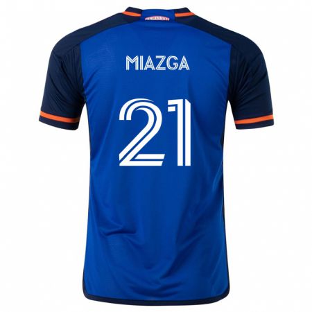 Kandiny Enfant Maillot Matt Miazga #21 Bleu Blanc Tenues Domicile 2024/25 T-Shirt