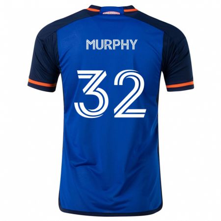 Kandiny Enfant Maillot Ian Murphy #32 Bleu Blanc Tenues Domicile 2024/25 T-Shirt