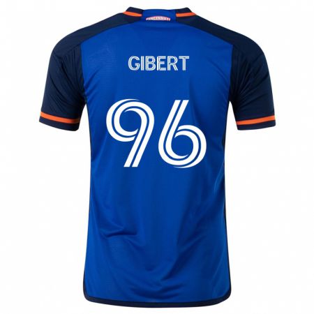 Kandiny Enfant Maillot Gaël Gibert #96 Bleu Blanc Tenues Domicile 2024/25 T-Shirt