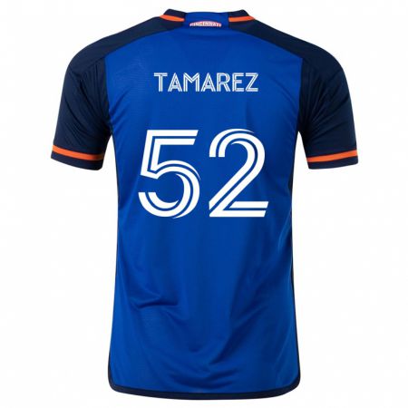 Kandiny Enfant Maillot Lucas Tamarez #52 Bleu Blanc Tenues Domicile 2024/25 T-Shirt