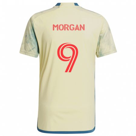 Kandiny Enfant Maillot Lewis Morgan #9 Jaune Rouge Bleu Tenues Domicile 2024/25 T-Shirt