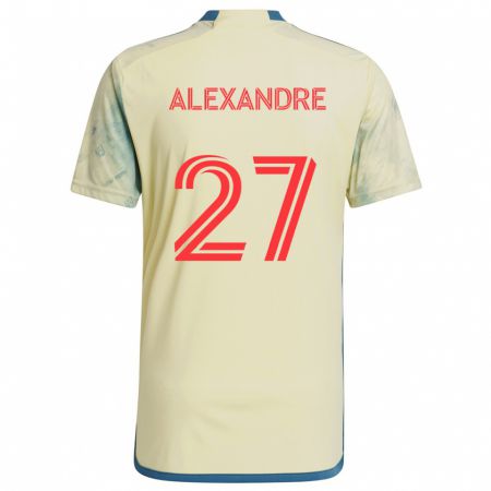 Kandiny Enfant Maillot Davi Alexandre #27 Jaune Rouge Bleu Tenues Domicile 2024/25 T-Shirt