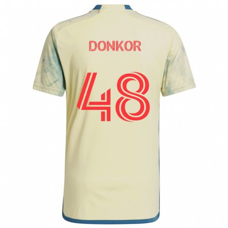 Kandiny Enfant Maillot Ronald Donkor #48 Jaune Rouge Bleu Tenues Domicile 2024/25 T-Shirt