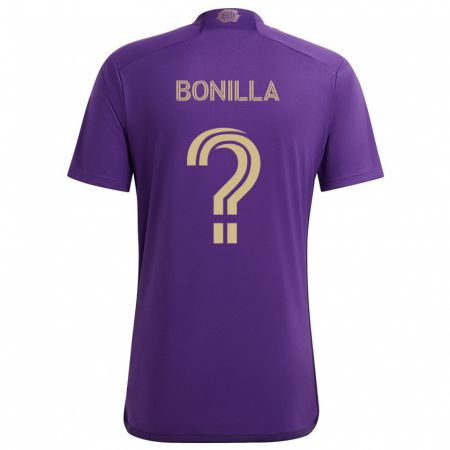 Kandiny Enfant Maillot Jarell Bonilla #0 Violet Jaune Tenues Domicile 2024/25 T-Shirt