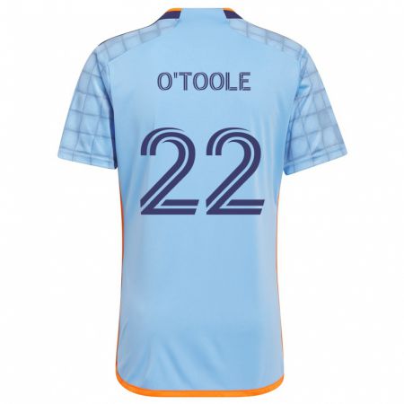 Kandiny Enfant Maillot Kevin O'toole #22 Bleu Orange Tenues Domicile 2024/25 T-Shirt