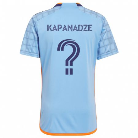 Kandiny Enfant Maillot Nicholas Kapanadze #0 Bleu Orange Tenues Domicile 2024/25 T-Shirt