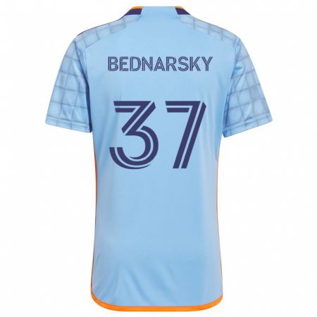 Kandiny Enfant Maillot Stevo Bednarsky #37 Bleu Orange Tenues Domicile 2024/25 T-Shirt