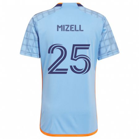 Kandiny Enfant Maillot Cody Mizell #25 Bleu Orange Tenues Domicile 2024/25 T-Shirt