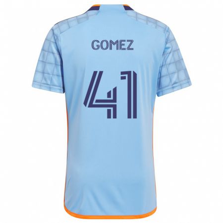 Kandiny Enfant Maillot Julián Gómez #41 Bleu Orange Tenues Domicile 2024/25 T-Shirt