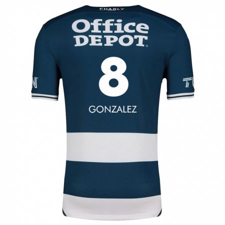 Kandiny Enfant Maillot Bryan González #8 Bleu Blanc Tenues Domicile 2024/25 T-Shirt