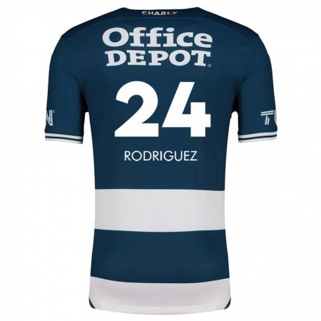 Kandiny Enfant Maillot Luis Rodríguez #24 Bleu Blanc Tenues Domicile 2024/25 T-Shirt