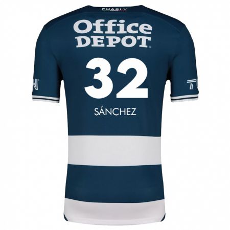 Kandiny Enfant Maillot Carlos Sánchez #32 Bleu Blanc Tenues Domicile 2024/25 T-Shirt