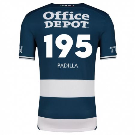 Kandiny Enfant Maillot Ángel Padilla #195 Bleu Blanc Tenues Domicile 2024/25 T-Shirt