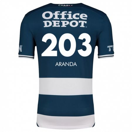 Kandiny Enfant Maillot Juan Aranda #203 Bleu Blanc Tenues Domicile 2024/25 T-Shirt