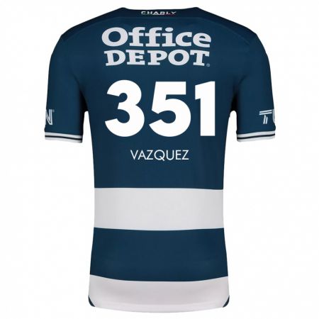 Kandiny Enfant Maillot Maximo Vázquez #351 Bleu Blanc Tenues Domicile 2024/25 T-Shirt