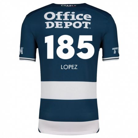 Kandiny Enfant Maillot René López #185 Bleu Blanc Tenues Domicile 2024/25 T-Shirt